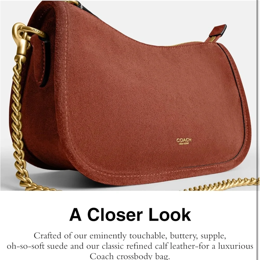 NWT Coach Waverly Suede Shoulder Bag in Clay